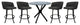 Swivel Counter Metal Pub Set - Joey Stools 26" or 30", Moonstone - Black, 26", Crackle