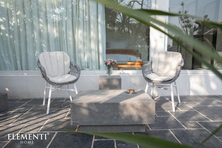 Tevere 40" Square Concrete Coffee Table, Space Grey