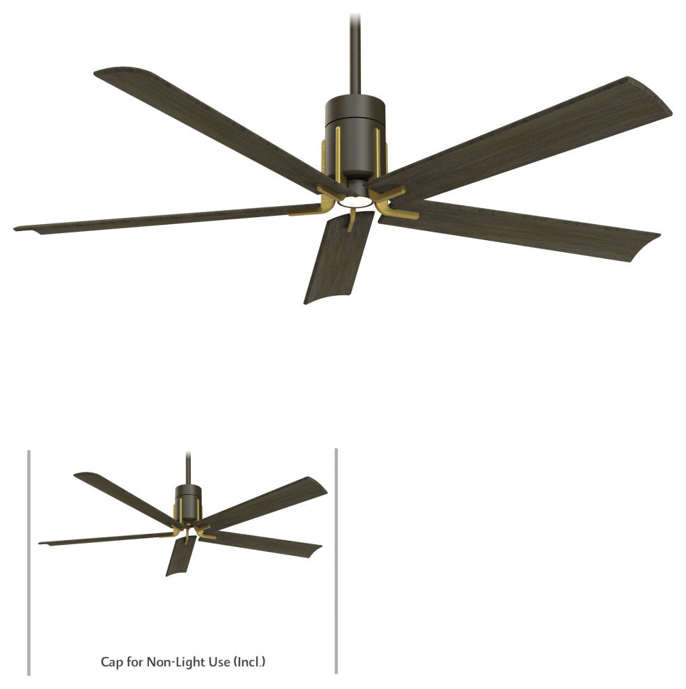 MinkaAire Nickel Clean 60" 5-Blade LED Indoor Ceiling Fan w/ Remote