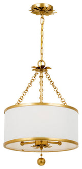 Broche 3 Light Chandelier, Antique Gold