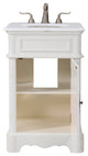 21" Single Bathroom Vanity, Antique White, Ivory White Engineered Marble Top