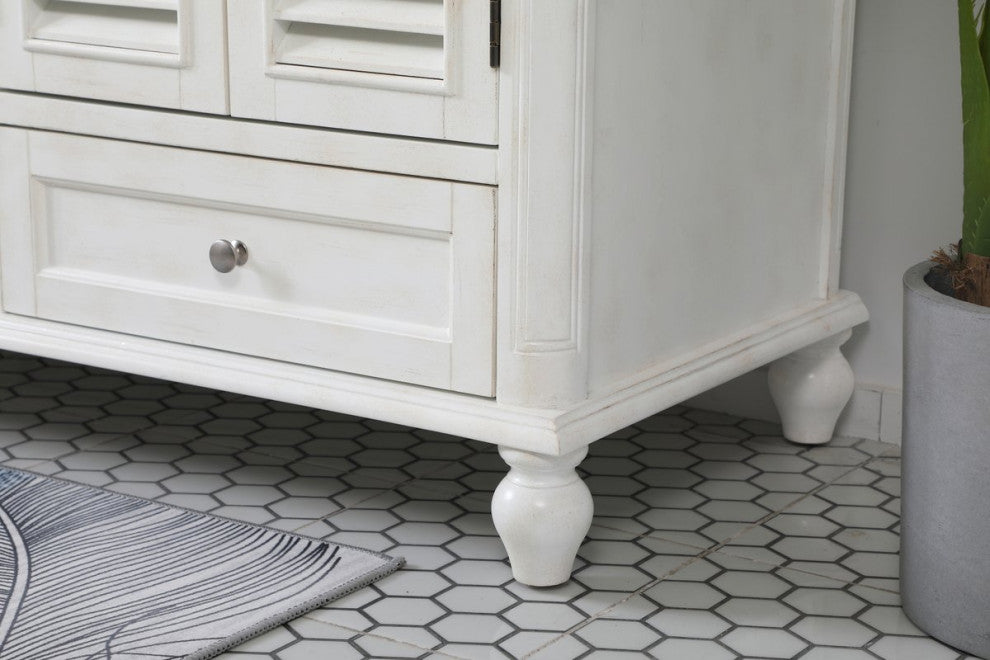Rhett 60" Double Bathroom Vanity, Antique White