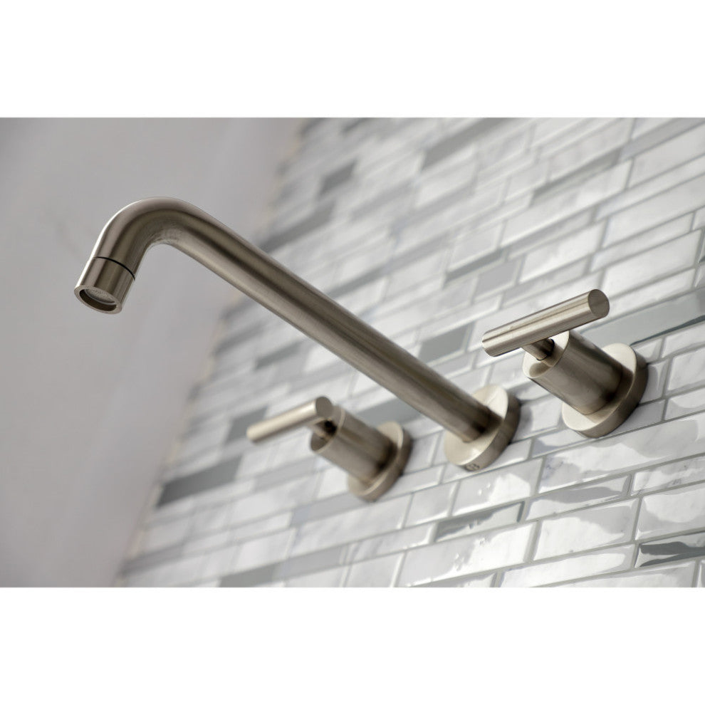 KS8028CML Two-Handle Wall Mount Tub Faucet, Brushed Nickel