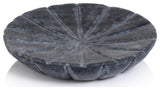 Kara 2-Piece Flower Marble Decorative Dish Set, Gray