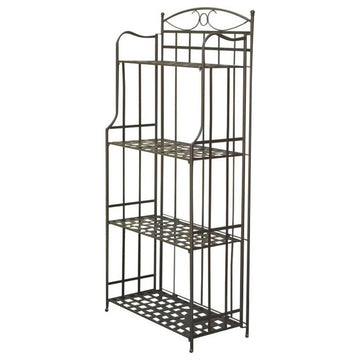 Pemberly Row 4 Tier Iron Bakers Rack in Black