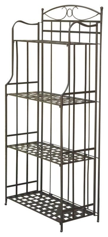 Pemberly Row 4 Tier Iron Bakers Rack in Black