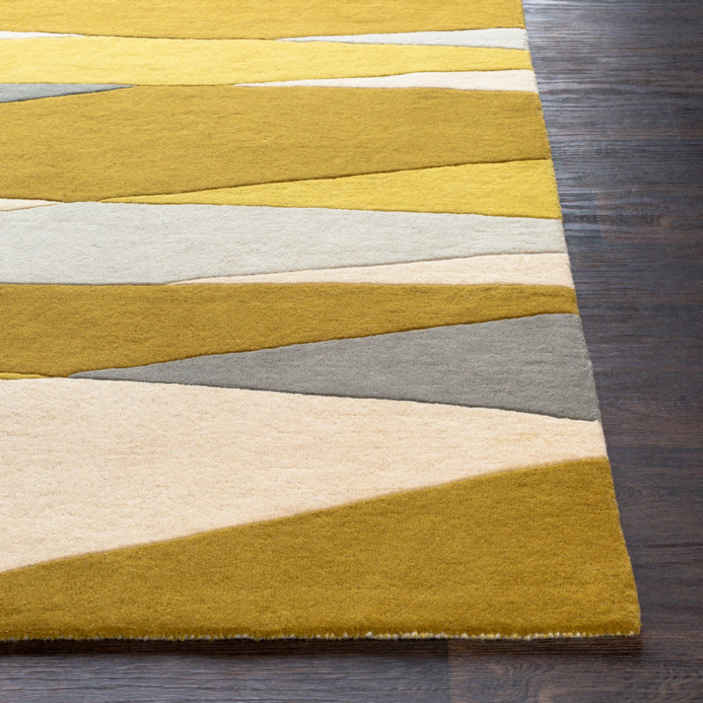 Surya Forum FM-7203 Modern Area Rug, Cream, 12'' x 15'' Rectangle