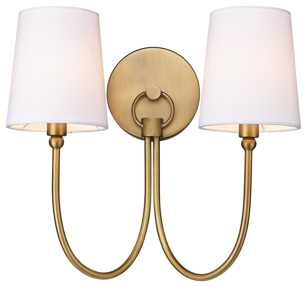 2 - Light Rustic Farmhouse Dimmable Armed Wall Sconce