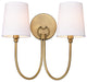 2 - Light Rustic Farmhouse Dimmable Armed Wall Sconce