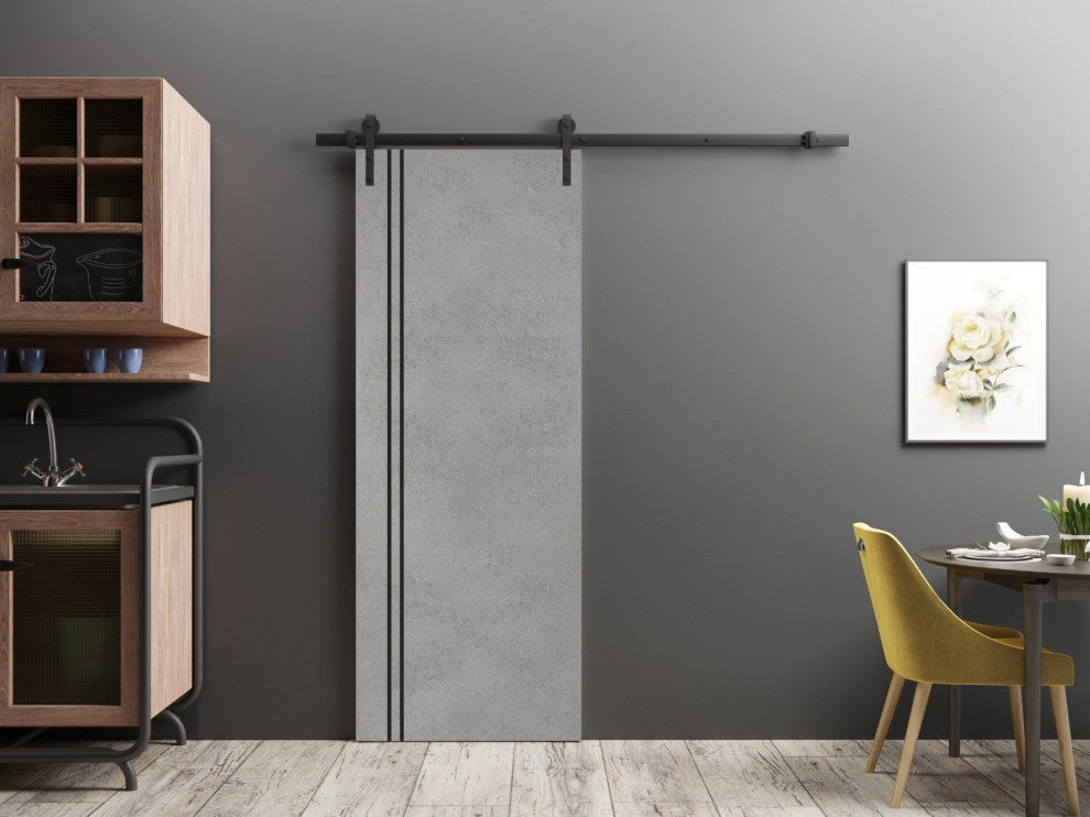 Sturdy Barn Door 42 x 84 | Planum 0016 Concrete with  | 8FT