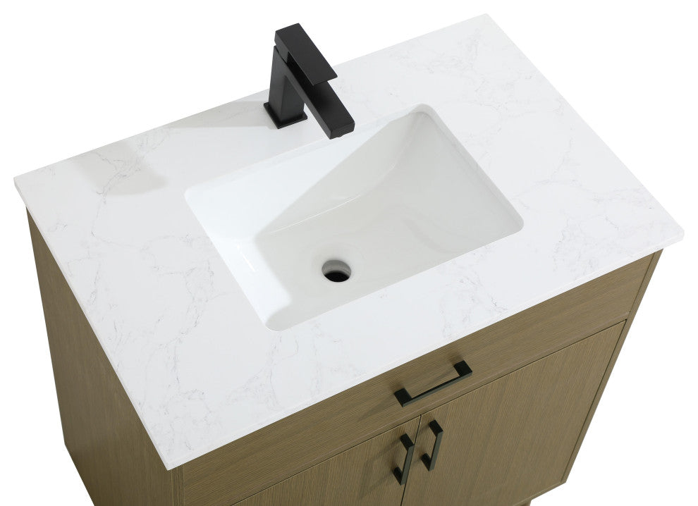 Home Living 30" Single Bathroom Vanity, Chestnut Brown