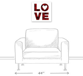 Plaid Love 16x16 Canvas Wall Art