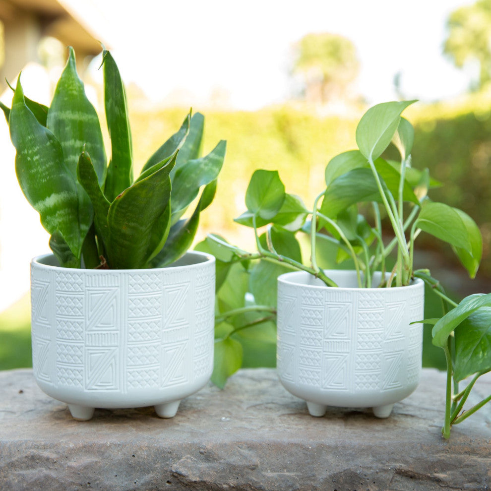 Set Of 2  Hiero Footed Planter