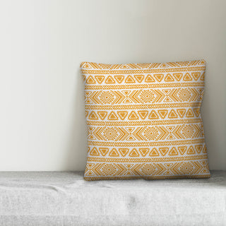 Yellow Tribal Pattern 18x18 Throw Pillow