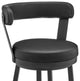 Bryant 26" Swivel Bar Stool, Black Finish and Black Faux Leather