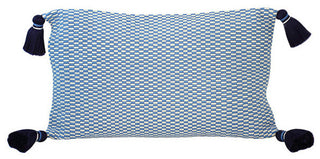 Ella Rectangle Pillow, Periwinkle and Natural