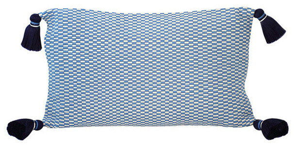 Ella Rectangle Pillow, Periwinkle and Natural
