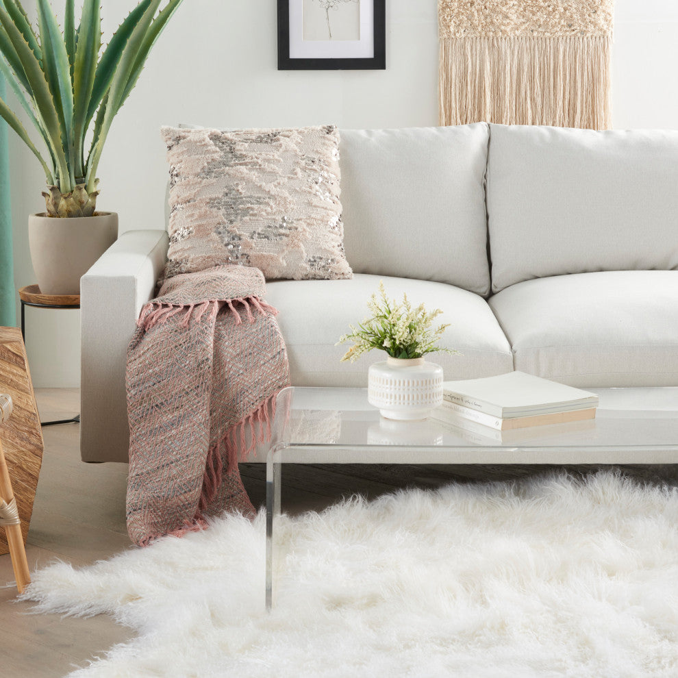 Mina Victory VV212 Throw Pillow, Beige, 20"X20"