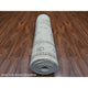 Gray Angora Ushak Natural Dyes Afghan Wool Hand Knotted Runner Rug, 2'10"x13'9"