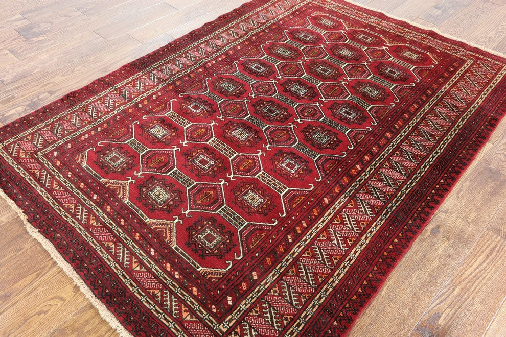 4'x6' Persian Wool on Wool Hand Knotted Area Rug, W2346