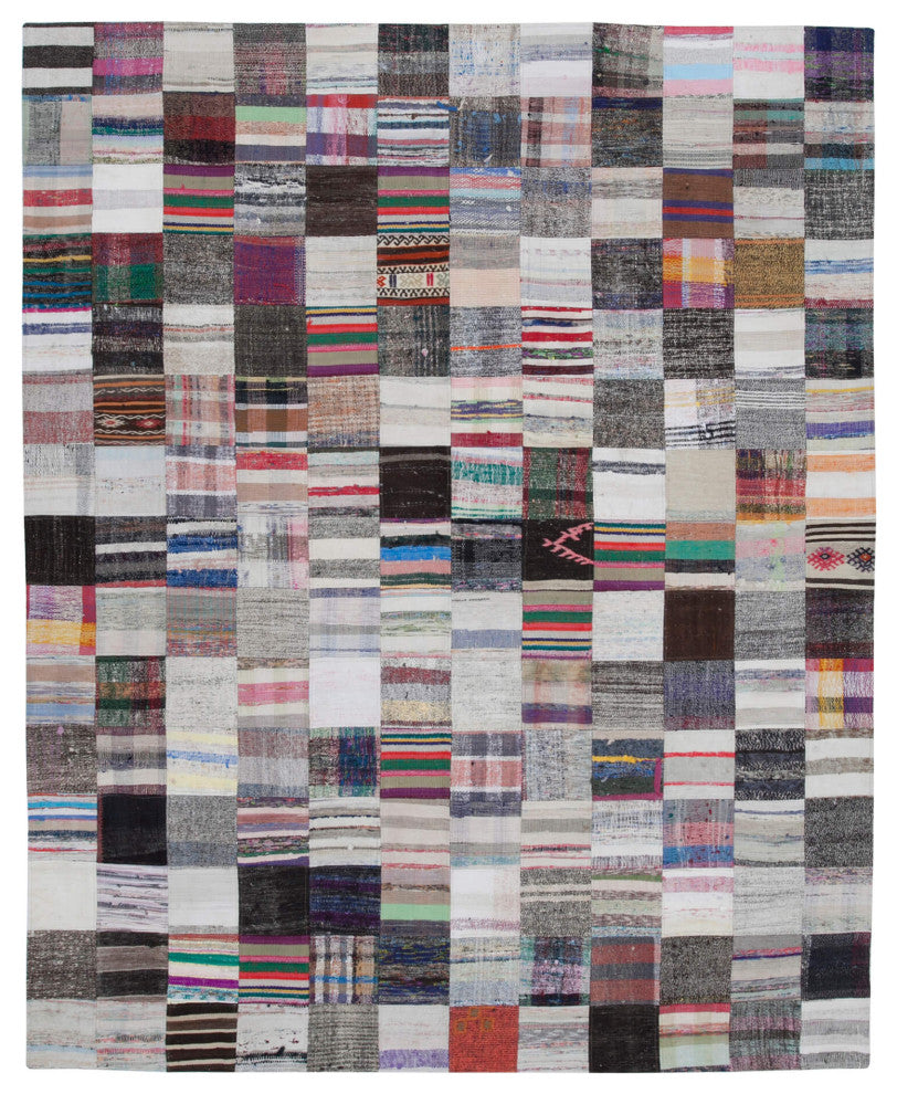 Rug N Carpet - Handmade Anatolian 7' 11'' x 9' 10'' Unique Patchwork Kilim Rug