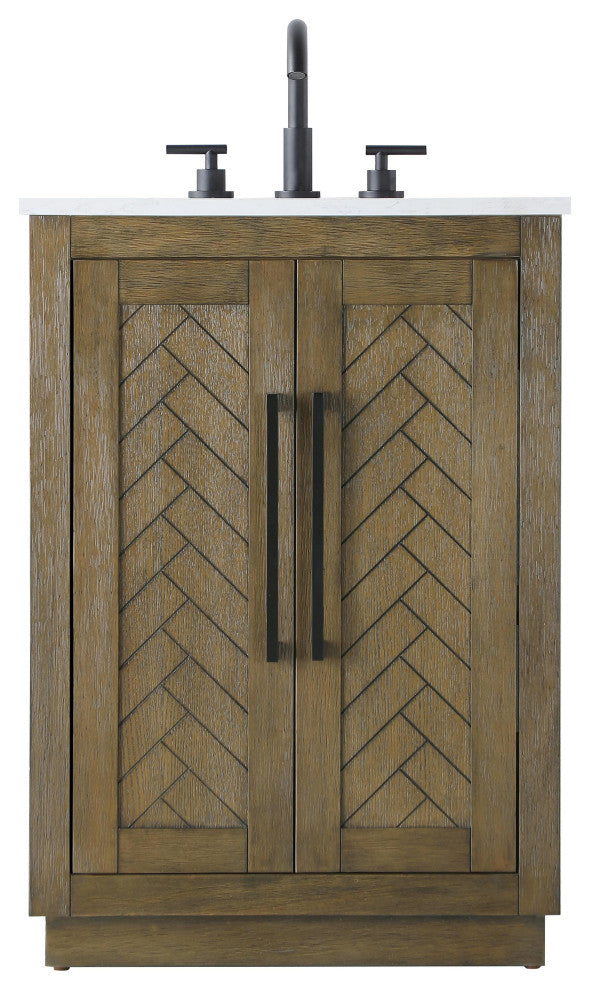 Home Living 24" Single Bathroom Vanity, Hazel Oak