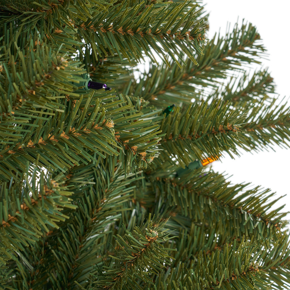 9' Noble Fir Artificial Christmas Tree, Pre-Lit Multi-Colored