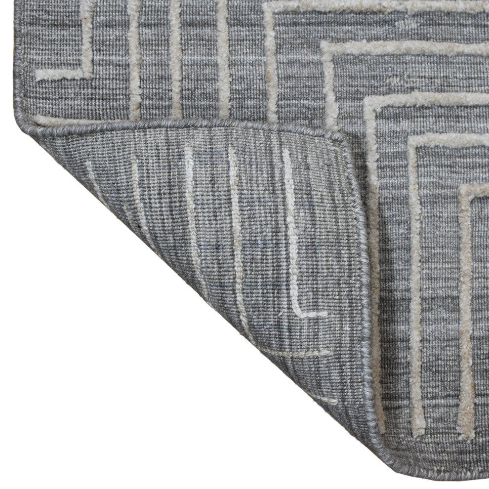 HAND WOVEN FLAT WEAVE KILIM POLYESTER RUGS -Rectangle,Gray Multicolor,Geometric, [Rectangle] 9'x12'