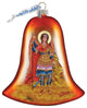 Hand Painted Saint Michael Bell Glass Scenic Ornament
