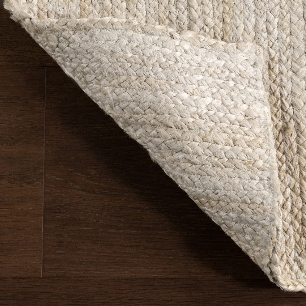Nuloom Rigo Hand Woven Farmhouse Jute Area Rug, Off White 5'x8'