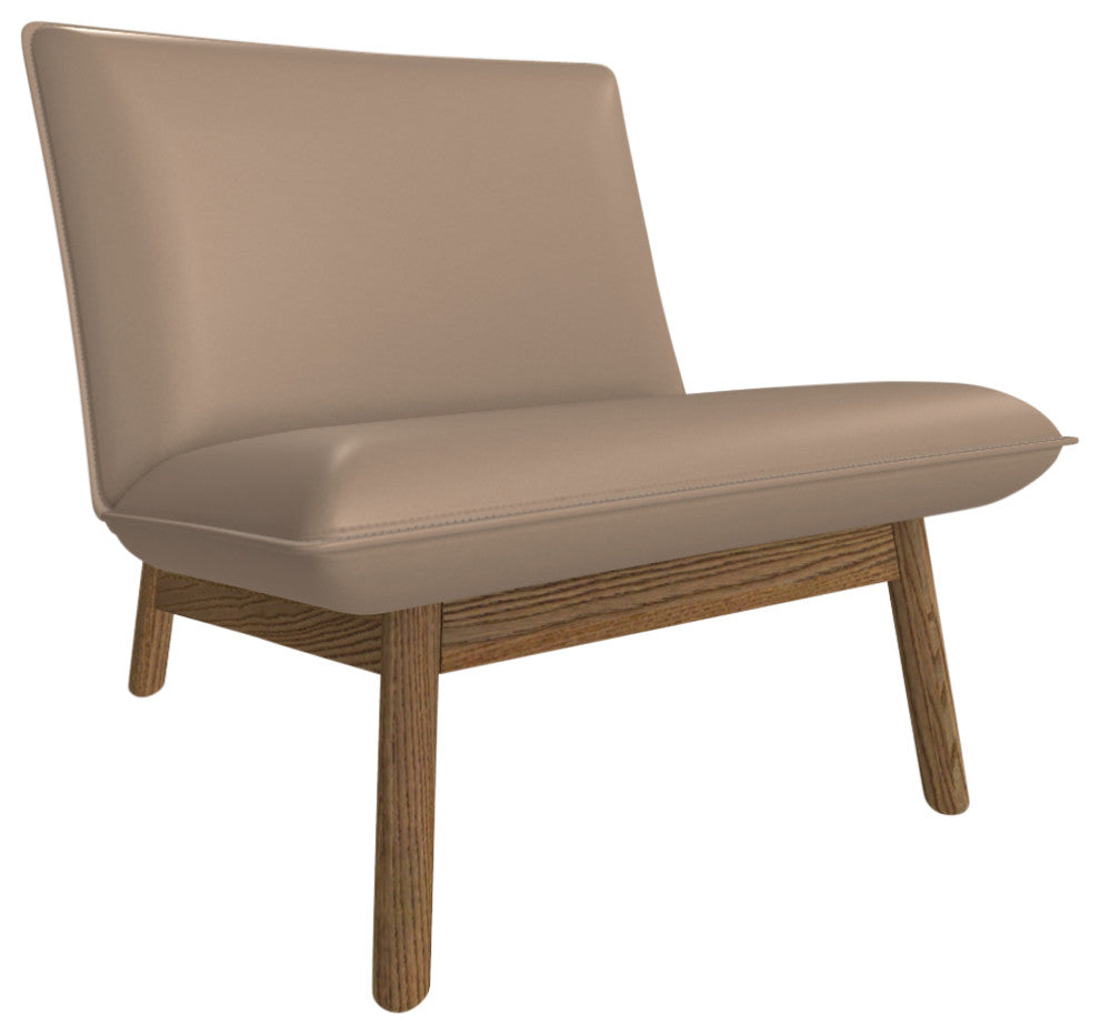 Cantor Leather Lounge Chair, Finish Shown: Fawn, Leather Shown: Marcona