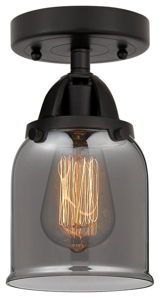 Small Bell Semi-Flush Mount, Matte Black, Plated Smoke, Plated Smoke