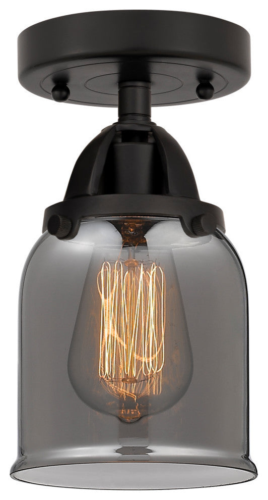 Small Bell Semi-Flush Mount, Matte Black, Plated Smoke, Plated Smoke