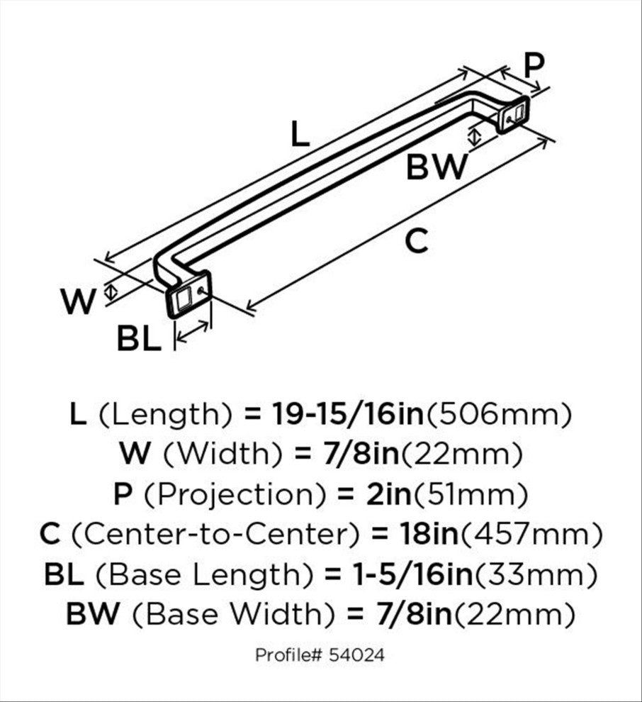 Westerly 18" Center-to-Center Oil-Rubbed Bronze Appliance Pull