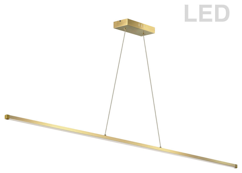 Array LED Horizontal Pendant 30W 48" Aged Brass White Acrylic Diffuser