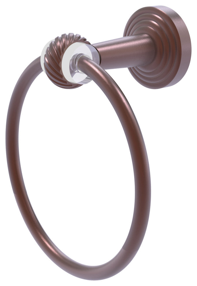 Pacific Beach Towel Ring with Twisted Accents, Antique Copper