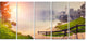 "Majestic Foggy Morning in Lake" Landscape Wall Art, 5 Panels, 60"x28"