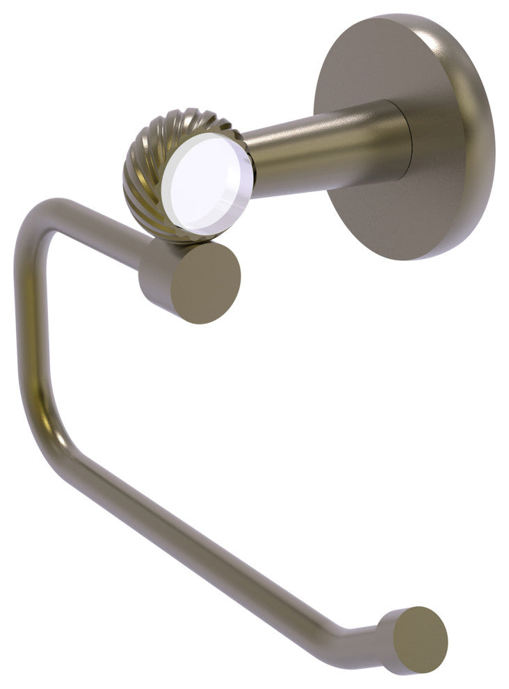 Clearview Euro Style Toilet Tissue Holder with Twisted Accent, Antique Brass