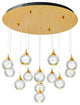 MIRODEMIÂ® Pigna | Modern Crystal LED Chandelier with Hanging Balls, 6 Lights