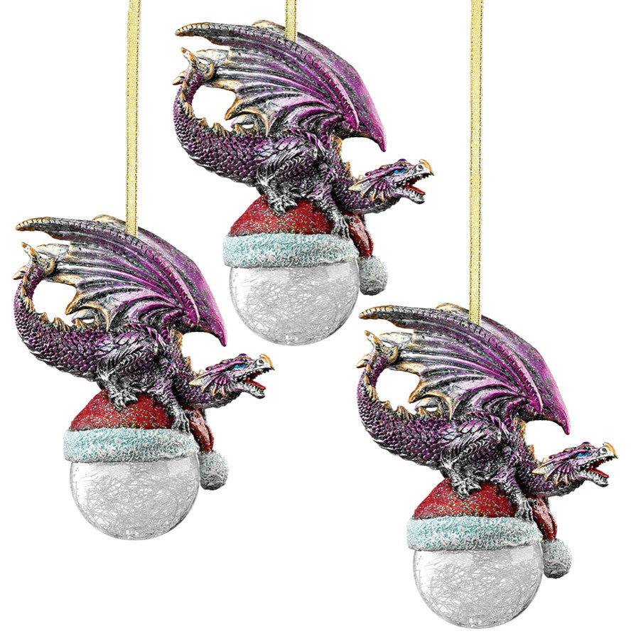 North Pole Dragon 2015 Holiday Ornament, Set of 3