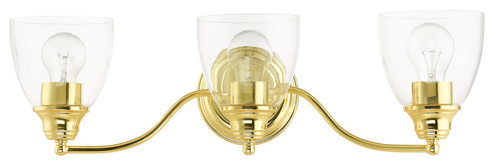 Polished Brass Transitional, Colonial, Vanity Sconce