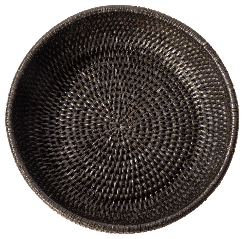 Artifacts Rattan Rattan Everything Bowl, Tudor Black