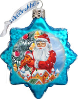Keepsake Santa's Gingerbread House Scenic Glass Ornament
