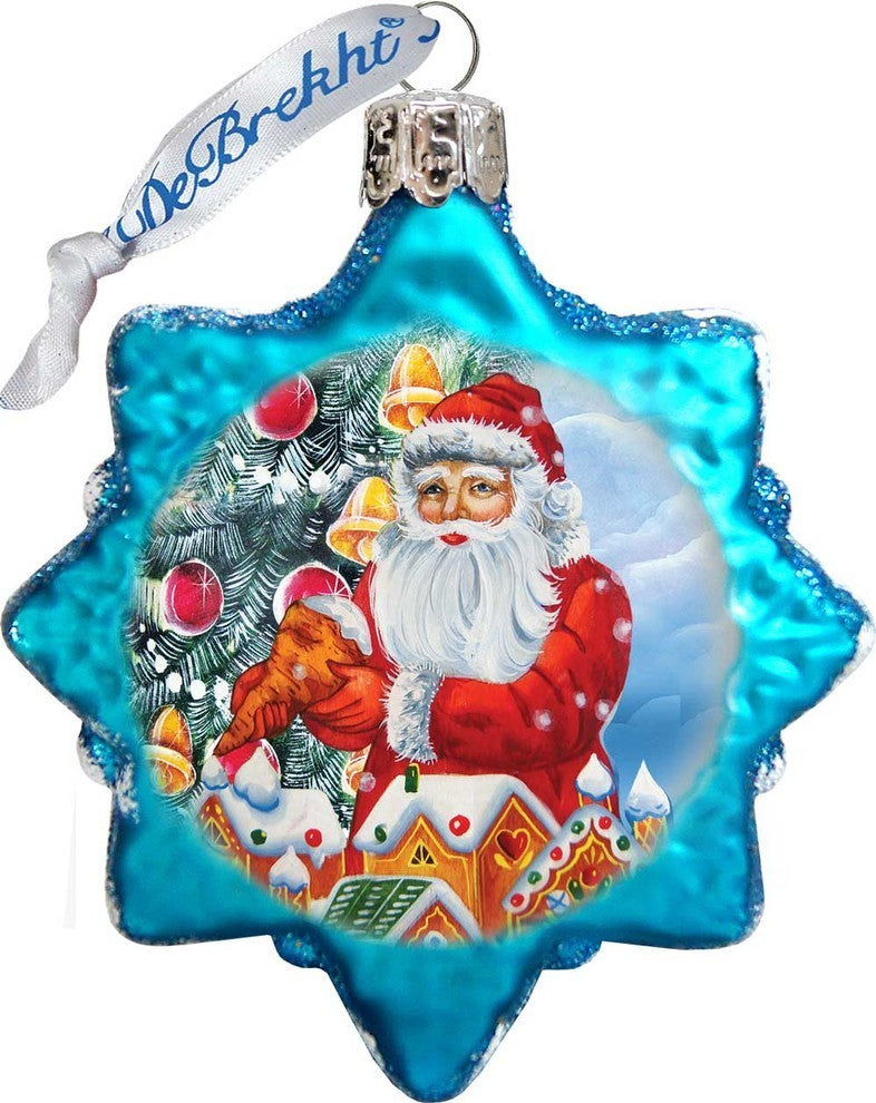 Keepsake Santa's Gingerbread House Scenic Glass Ornament