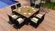 Arbor 9 Piece Arm Square Dining Set, Canvas Natural