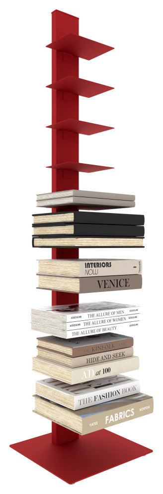 Sapiens 60" Bookcase Tower, Red