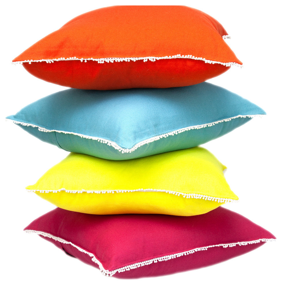 Parkland Collection Transitional Solid Orange Square 16" x 16" Pillow