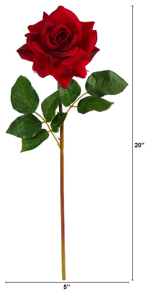 20" Rose Artificial Flower, Set of 6