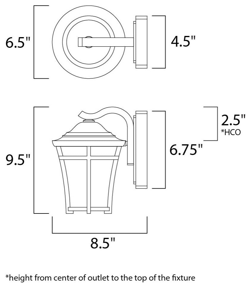 Balboa DC 1-Light Mini Outdoor Wall, Copper Oxide, Lace Glass