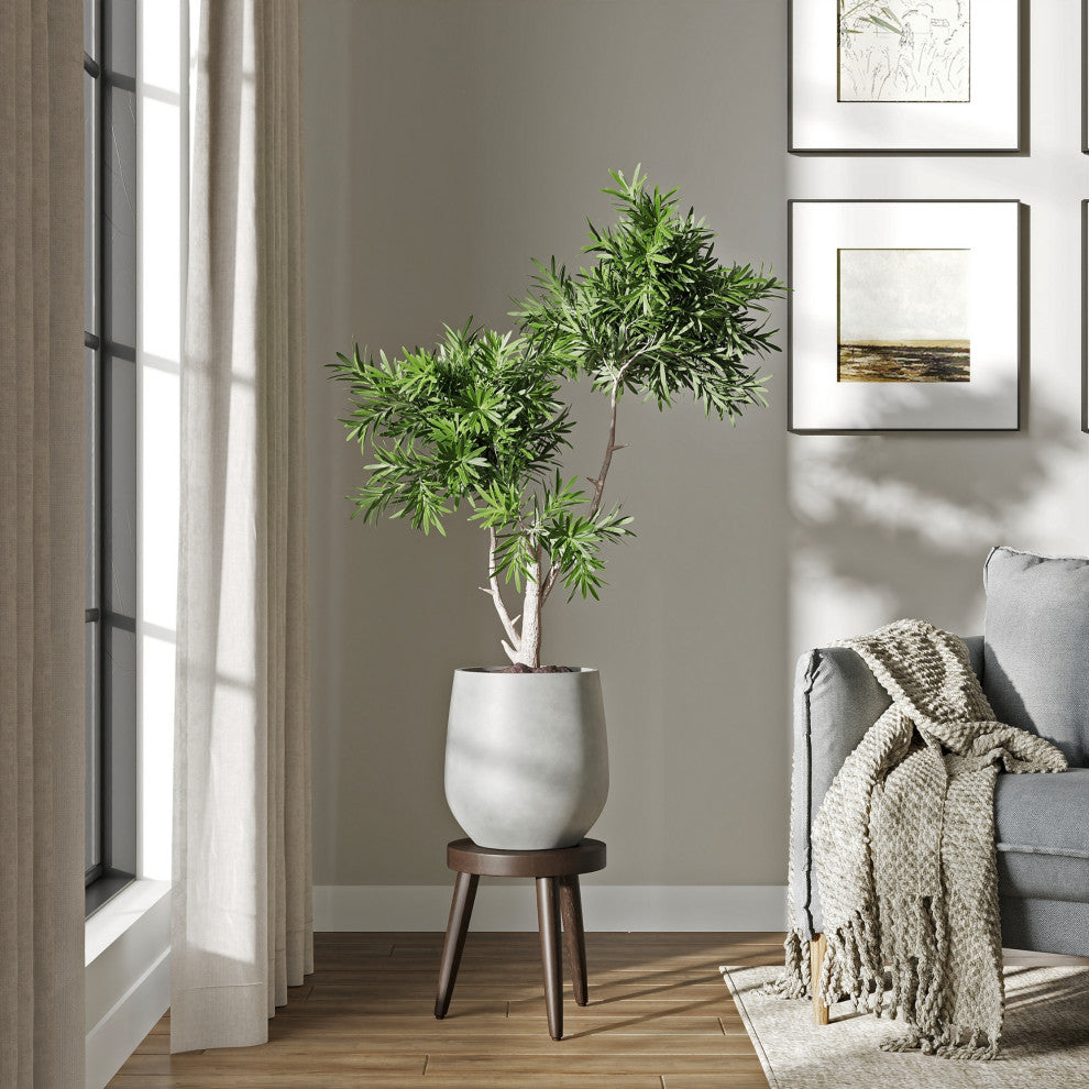 DTY Signature Mount Wilson 1-piece Fiberstone Tapered Planter, Gray, Large